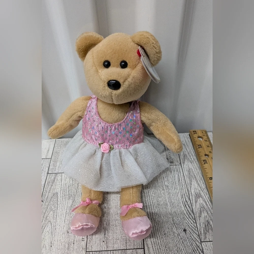 Ty Tan and Pink Stuffed Bear with Dress